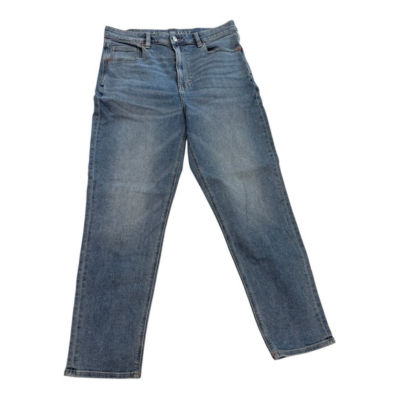 American Eagle Outfitters Denim - American Eagle Hi Rise Jeans 12 R Blue Cropped Stretch 1977 Straight Leg (32x27)